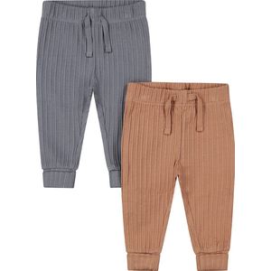 Dirkje - Set - Broekjes - Zachtblauw en Bruin - Bio Katoen met Stretch