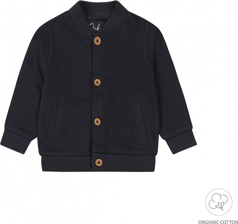 Dirkje-Baby jongens vest ls organic cotton-Navy