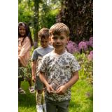 Koko Noko - T-shirt - Wit-Grijs-Geel - Katoenmix - Ronde Hals