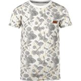 Koko Noko - T-shirt - Wit-Grijs-Geel - Katoenmix - Ronde Hals