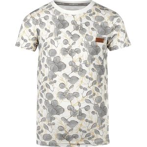 Koko Noko - T-shirt - Wit-Grijs-Geel - Katoenmix - Ronde Hals
