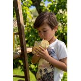 Koko Noko - T-shirt - Wit Blauw Geel - Katoen - Korte Mouwen