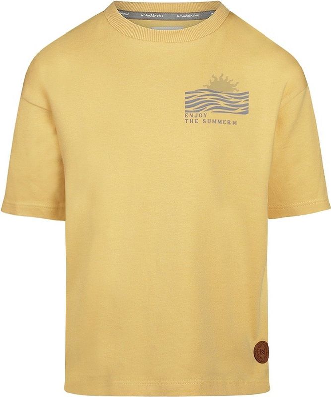 Koko Noko - T-shirt - Geel-Blauw - Katoen-Elastaan