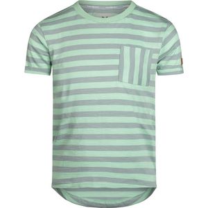 Koko Noko - T-shirt - Mint Groen en Grijs - Katoen - Borstzakje