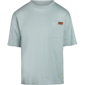 Koko Noko - T-Shirt - Licht Blauw - Geruit Relief - Loose Fit