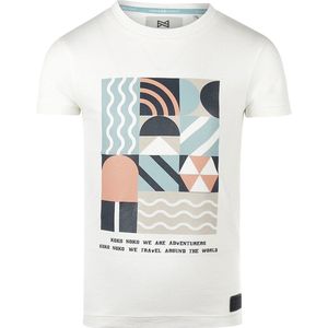 Koko Noko - T-Shirt - Off White - Katoen - Kleurrijke Print