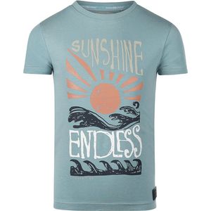 Koko Noko - T-shirt - Grijs-Blauw-Oranje-Wit - Katoen-Elastaan