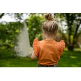 Koko Noko - T-shirt - Oranje - Katoen - Badge en Franjes