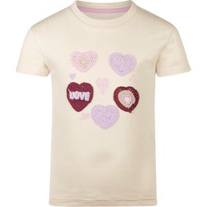Koko Noko - T-shirt - Beige-Lila-Donkeroood - Katoen-Elastaan
