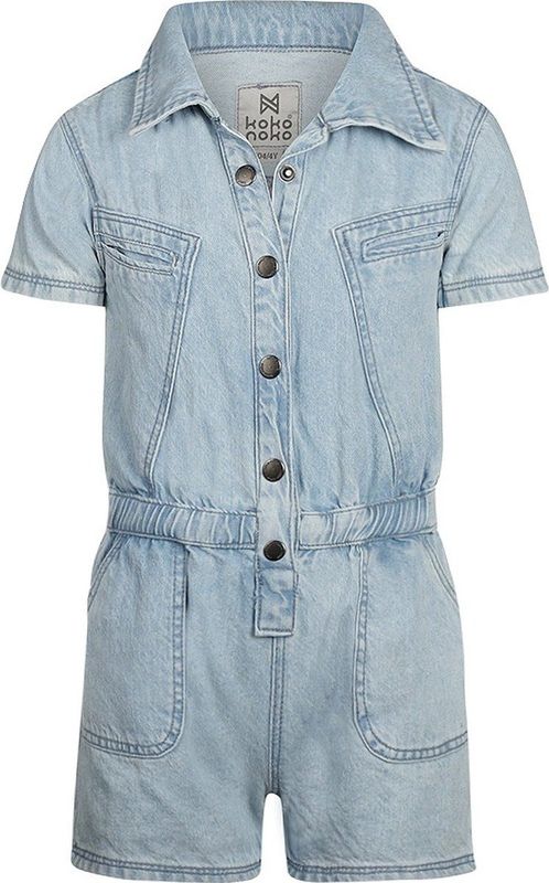 Koko Noko - Jumpsuit - Blauw - Jeans - Button Sluiting