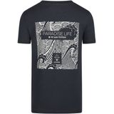 No Way Monday - T-shirt - Steel Blue - Print op Borst en Rug