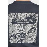 No Way Monday - T-shirt - Steel Blue - Print op Borst en Rug