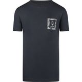 No Way Monday - T-shirt - Steel Blue - Print op Borst en Rug