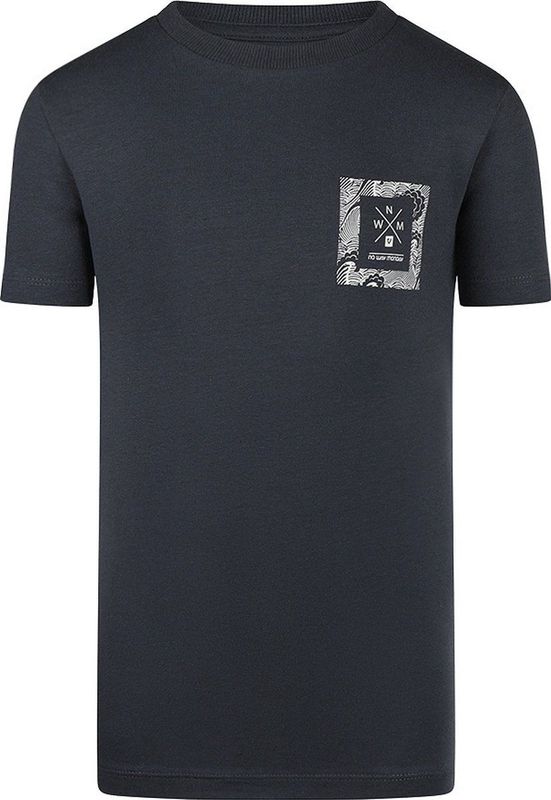 No Way Monday - T-shirt - Steel Blue - Print op Borst en Rug