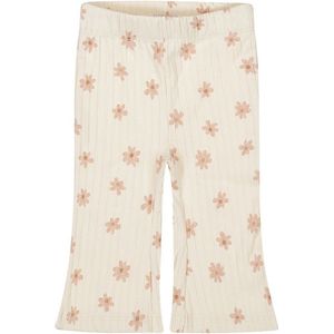 Dirkje - Flared Legging - Off White - Katoen - All Over Bloemenprint
