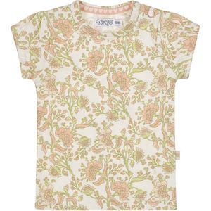 Dirkje - T-shirt - Off White - Katoen - All Over Print Bloemen