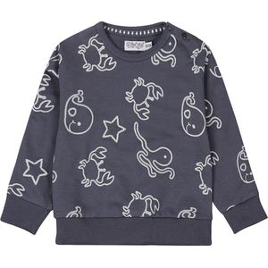 Dirkje - Gebreide Trui - Navy - Witte Dierenprint