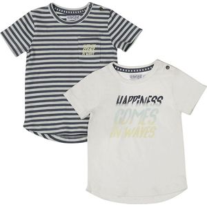 Dirkje - Multipack T-shirts - Wit en Donkerblauw - Katoenmix