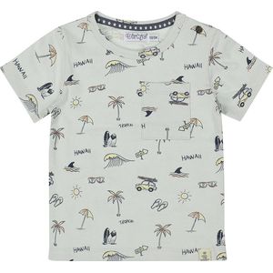 Dirkje - T-shirt - Lichtgrijs/Antraciet/Geel - Katoen/Elastaan