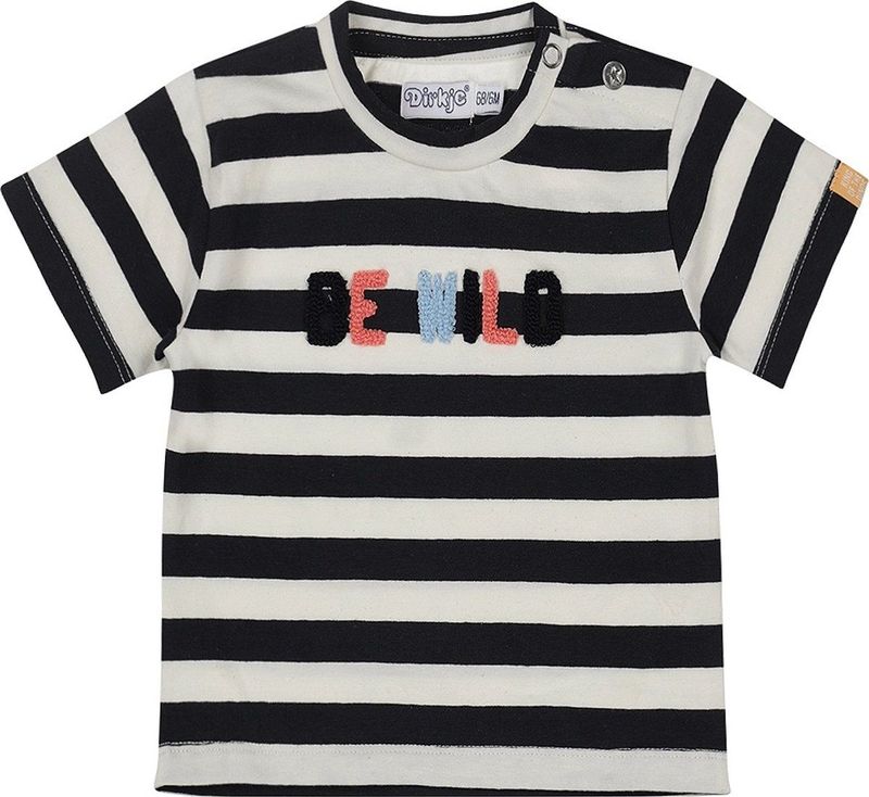Dirkje - T-shirt - Donkerblauw/Wit - Katoen/Elastaan