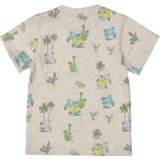 Dirkje - T-shirt - Grijs Melange Geel Groen - Katoenmix