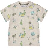 Dirkje - T-shirt - Grijs Melange Geel Groen - Katoenmix