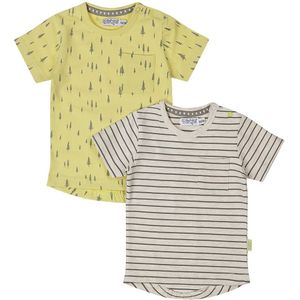 Dirkje jongens 2 pack t-shirt Light yellow - 05 Boys jump around