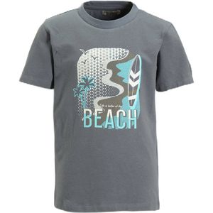 DJ Dutchjeans - T-shirt - Antraciet/Wit/Blauw - 95% Katoen/Elastaan