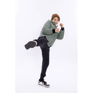 No Way Monday - Gewatteerde Jas - Grijsgroen - Met Capuchon