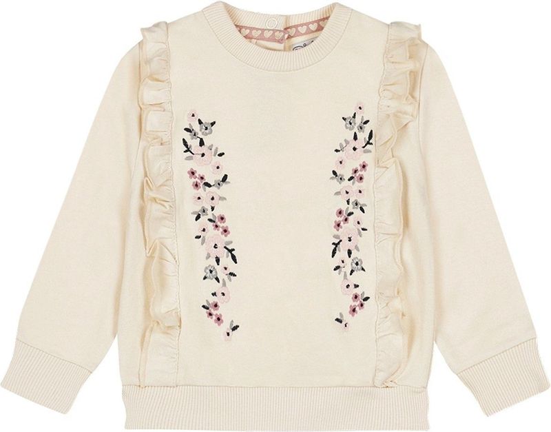 Dirkje - Sweater - Katoen - Met Lange Mouwen - Ronde Hals - Ruches aan de Boorden