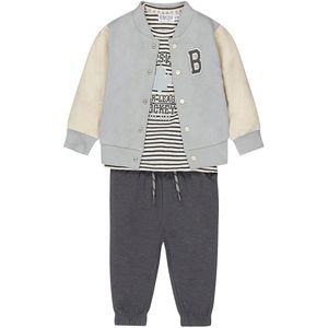 Dirkje - Jongens Kledingset - Faded Blue - 3-delig - Varsity Jack - Joggingbroek
