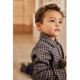 Dirkje - Overhemd - Donkerblauw en Bruin - Lange Mouwen - Ruitprint