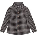 Dirkje - Overhemd - Donkerblauw en Bruin - Lange Mouwen - Ruitprint