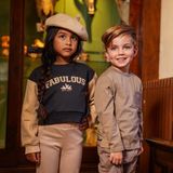 Koko Noko - Jongens T-shirt - Taupe - Lange Mouwen