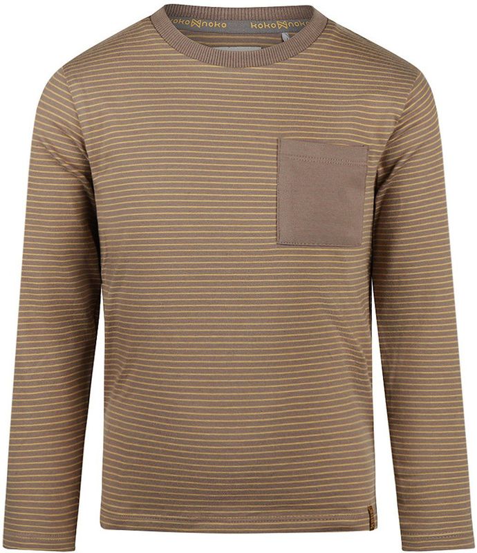 Koko Noko - Jongens T-shirt - Taupe - Lange Mouwen