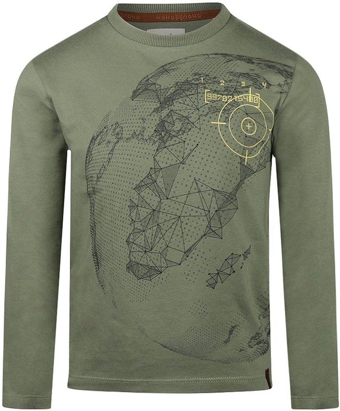 Koko Noko - Longsleeve - Groen - Wereldkaart en Kompasprint