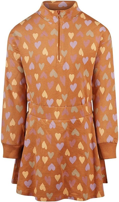 Koko Noko - Jurk - Bruin - Met Hartjes