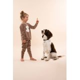Charlie Choe - Velours Pyjama - Bruin - Meisjes - Puppy Print