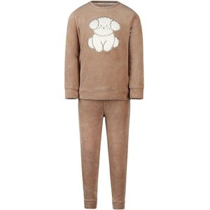 Charlie Choe - Velours Pyjama - Bruin - Meisjes - Puppy Print