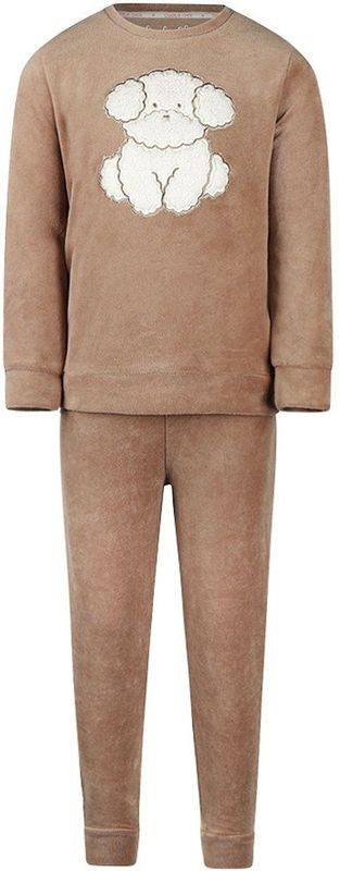 Charlie Choe - Velours Pyjama - Bruin - Meisjes - Puppy Print