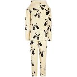 Charlie Choe - Fleece Huispak - Off White - Panda - Kinderpyjama - 152