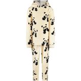 Charlie Choe - Fleece Huispak - Off White - Panda - Kinderpyjama - 152