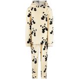 Charlie Choe - Fleece Huispak - Off White - Panda - Kinderpyjama - 152