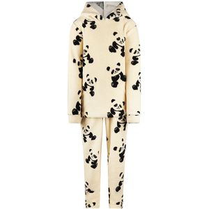 Charlie Choe - Fleece Huispak - Off White - Kinderpyjama - Panda - 152