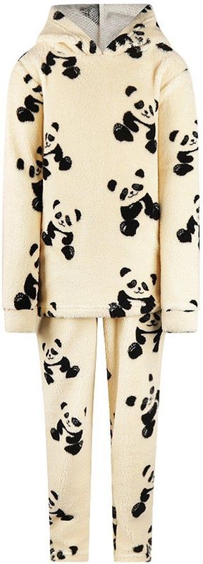 Charlie Choe - Fleece Huispak - Off White - Panda - Meisjes