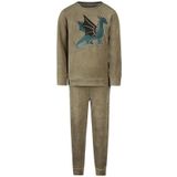 Charlie Choe - Velours Pyjama - Groen - Draak - Warme Winter Kinder Pyjama