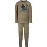 Charlie Choe - Velours Pyjama - Groen - Draak - Warme Winter Kinder Pyjama