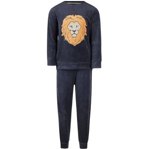 Charlie Choe - Velours Pyjama - Blauw - Leeuw - Warme Winter Kinder Pyjama