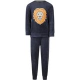 Charlie Choe - Velours Pyjama - Blauw - Leeuw - Warme Winter Kinder Pyjama