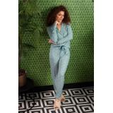 Charlie Choe - Doorknooppyjama - Groen Print - Lange Mouwen & Lange Broek